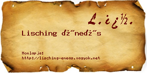 Lisching Éneás névjegykártya